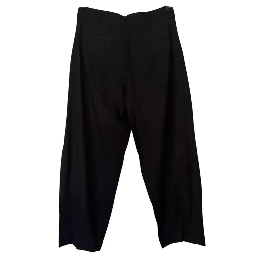 NWT Everlane The Everywhere Pant Barrel Leg Stretch Linen Black Size 4